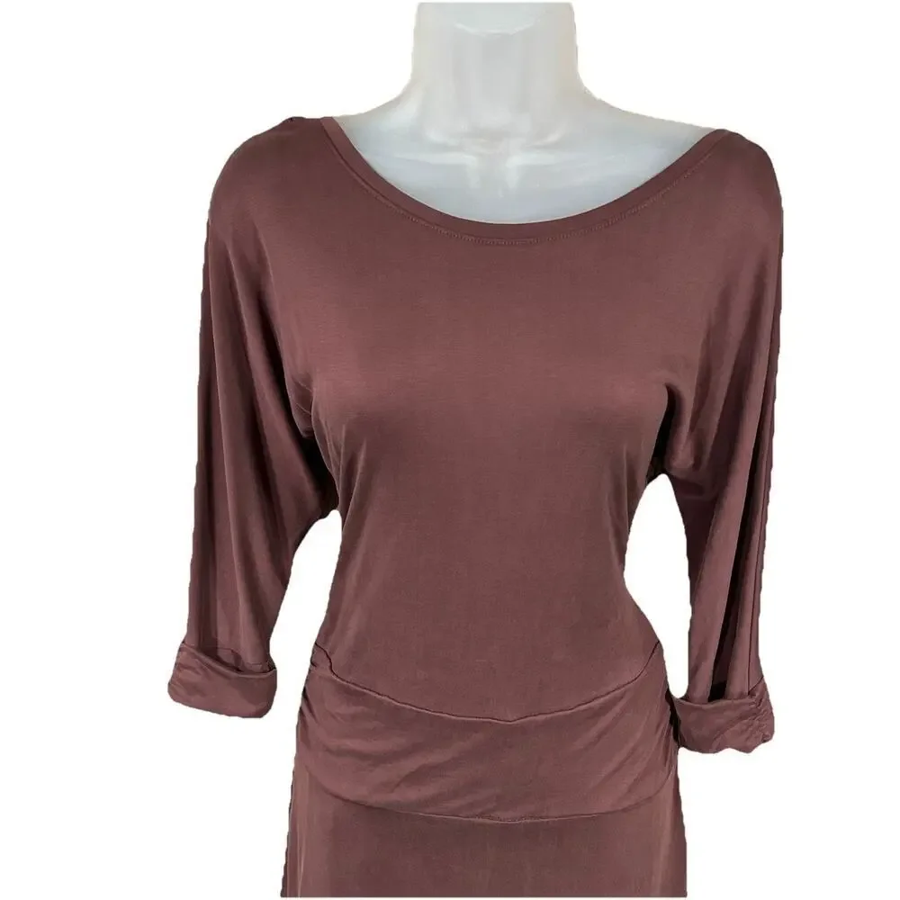 NWT Prana Simone Dress Size Small Open Back Brown Sustainable Breathable Boho
